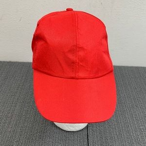 Baseball Hat Unisex Adjustable Solid Red Polyester Lightweight Strapback Cap